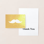 Carte Dorée Mustache Merci Or (Affichage)