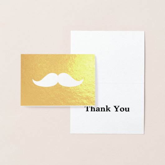 Carte Dorée Mustache Merci Or (Affichage)