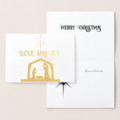 Carte Dorée Nativité Amour et Joie avec Star Elegant Noël (Affichage)