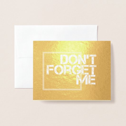 Carte Dorée Ne pas oublier que je garde le contact déclaration (Devant avec enveloppe)