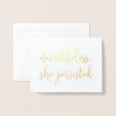 Carte Dorée Néanmoins, Elle A Persisté | Doré (Devant avec enveloppe)