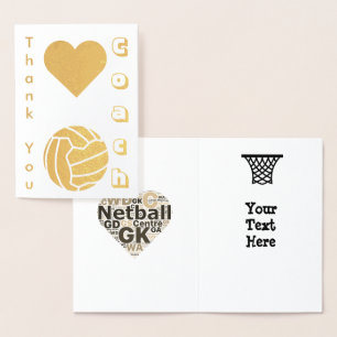 Carte Dorée Netball Player Coach Merci Or