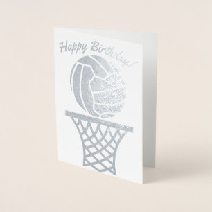 Carte Dorée Netball Theme Ball Design Joyeux Anniversaire