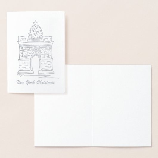 Carte Dorée New York Noël NYC Washington Carré Arch Tree (Affichage)