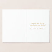 Carte Dorée N'IMPORTE QUEL Anniversaire Salue Elégante Confett (Intérieur)