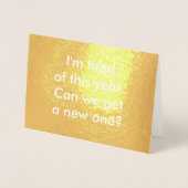 Carte Dorée N'Importe Quel Joyeux Nouvel An Adieu Typographie  (Devant)