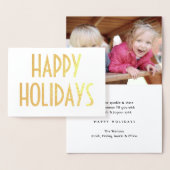 Carte Dorée N'Importe Quel Texte Simple Kraft Happy Holidays S (Affichage)