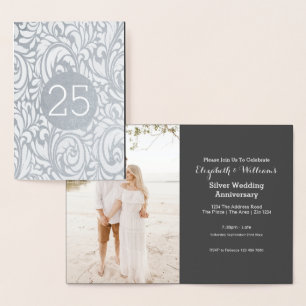 Carte Dorée Noces d'argent 25e Anniversaire de mariage