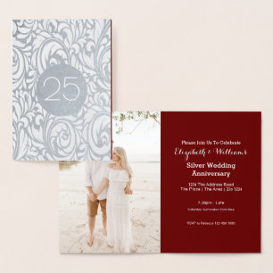 Carte Dorée Noces d'argent 25e anniversaire de mariage