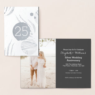 Carte Dorée Noces d'argent 25e Anniversaire de mariage