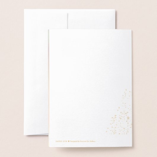 Carte Dorée Noël С (Derrière avec enveloppe)