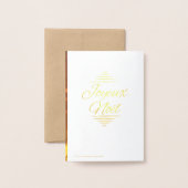 Carte Dorée Noel a Paris collage - or (Derrière avec enveloppe)