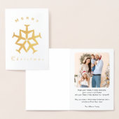 Carte Dorée Noël Avion Flocon de neige Photo Drôle Aviation (Affichage)