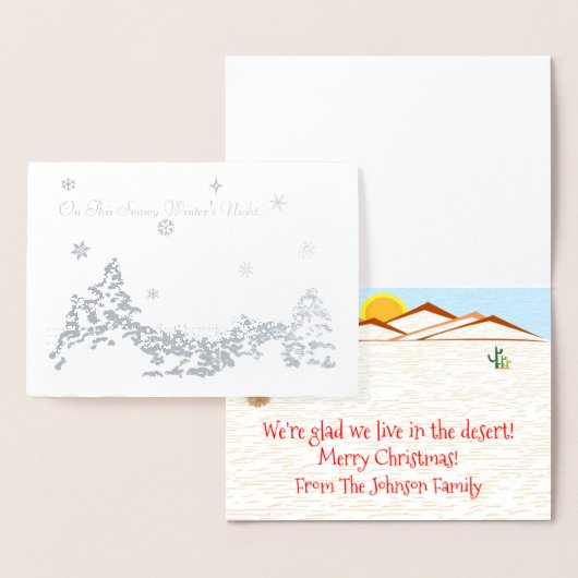 Carte Dorée Noël dans le désert (Affichage)