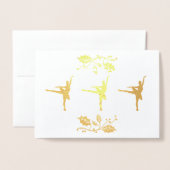 Carte Dorée Noël de Ballerina (Devant avec enveloppe)