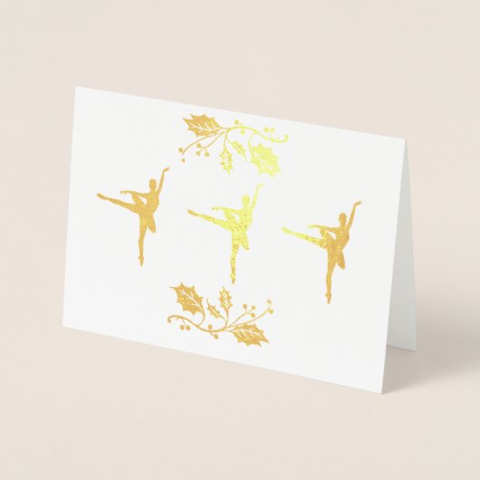 Carte Dorée Noël de Ballerina (Devant)