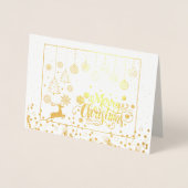 Carte Dorée Noël de rennes d'or de luxe (Devant)