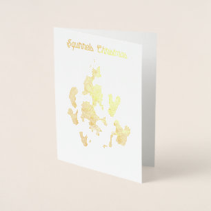 Carte Dorée Noël des écureuils