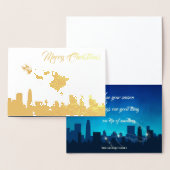 Carte Dorée Noël du Père Noël Sleigh (Affichage)