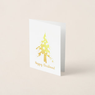 Carte Dorée Noël feuille d'or minimaliste