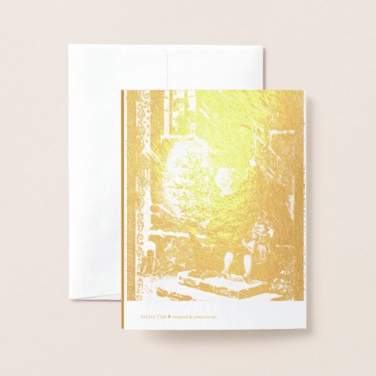 Carte Dorée Noël hongrois de 1896 - or (Derrière avec enveloppe)