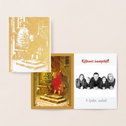 Carte Dorée Noël hongrois de 1896 - or (Affichage)