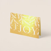 Carte Dorée Noël Joy Gold Foil Branches d'arbre de Noël (Devant)