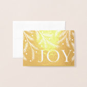 Carte Dorée Noël Joy Gold Foil Branches d'arbre de Noël (Devant avec enveloppe)