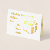 Carte Dorée Noël personnalisé élégant et sain (Devant)