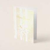 Carte Dorée Noël Rayures Flocons de Neige (Devant)