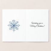 Carte Dorée Noël Rayures Flocons de Neige (Intérieur)