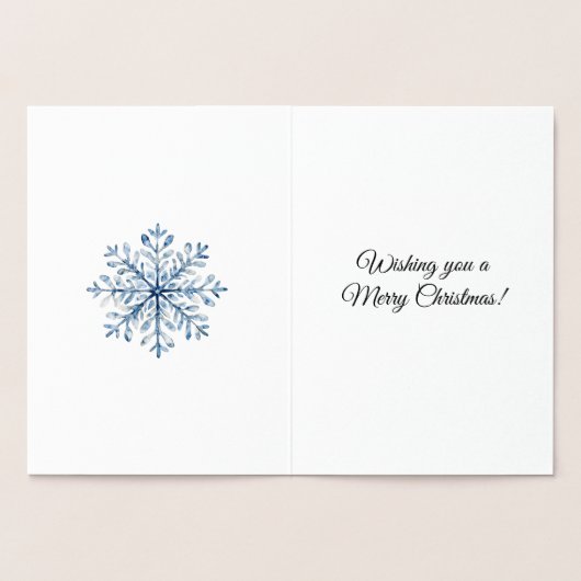 Carte Dorée Noël Rayures Flocons de Neige (Intérieur)