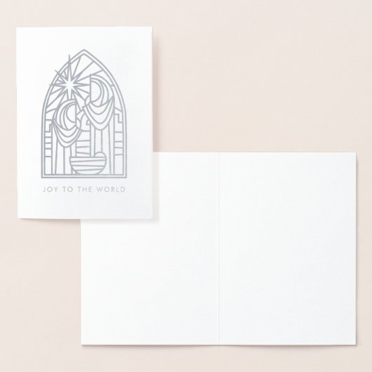 Carte Dorée Noël religieux de la Nativité moderne (Affichage)