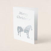 Carte Dorée Noël scandinave Cheval Rocse Custom (Devant)