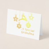 Carte Dorée Noël spécial grand-mère (Devant)
