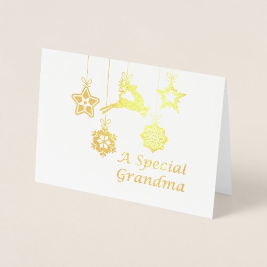 Carte Dorée Noël spécial grand-mère (Devant)
