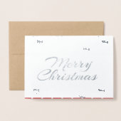 Carte Dorée Noël Sucre de canne d'argent (Devant avec enveloppe)