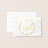 Carte Dorée Noël Typographie Script Photo moderne Noël (Devant avec enveloppe)