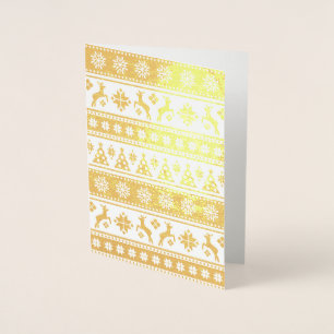 Carte Dorée Noël Vacances Nordic Motif Cosy