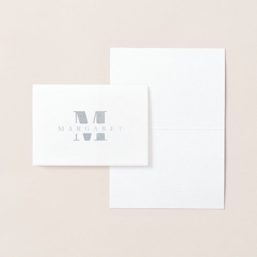 Carte Dorée Nom Monogramme Initiale Lettre Gras (Affichage)