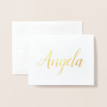 Carte Dorée Nom personnalisé | Bridesmaid | Angela<br><div class="desc">À l'intérieur pour que vous écriviez vos propres sentiments.</div>