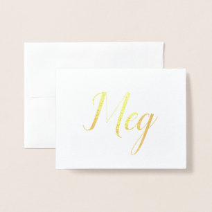 Carte Dorée Nom personnalisé Bridesmaid Meg
