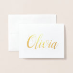 Carte Dorée Nom personnalisé | Bridesmaid | Olivia<br><div class="desc">À l'intérieur pour que vous écriviez vos propres sentiments.</div>