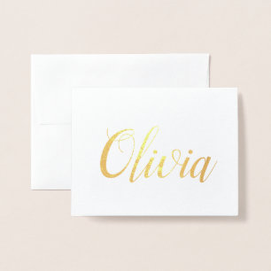 Carte Dorée Nom personnalisé   Bridesmaid   Olivia