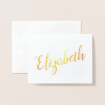 Carte Dorée Nom personnalisé | Papeterie de Bridesmaid<br><div class="desc">À l'intérieur pour que vous écriviez vos propres sentiments.</div>