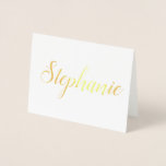 Carte Dorée Nom personnalisé | Papeterie de Bridesmaid<br><div class="desc">À l'intérieur pour que vous écriviez vos propres sentiments.</div>