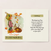 Carte Dorée Nom personnalisé Thanksgiving Real (Intérieur)