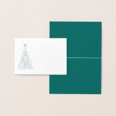 Carte Dorée Nom Place Card SLVR Foiled ChristmasTree & Stars (Affichage)