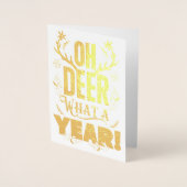 Carte Dorée Non-Traditionnel OH CERF Quelle année Vacances (Devant)