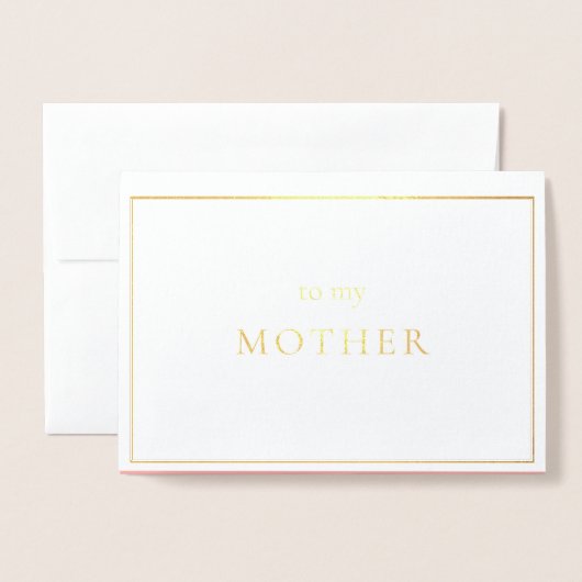 Carte Dorée Note de la Journée pour la mère de l'épouse (Devant avec enveloppe)